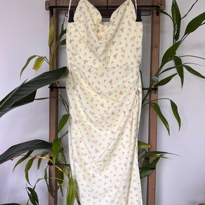 Lemon floral print corset dress